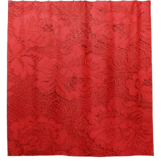 Elegante rote Spitze, nahtlose Textur Duschvorhang