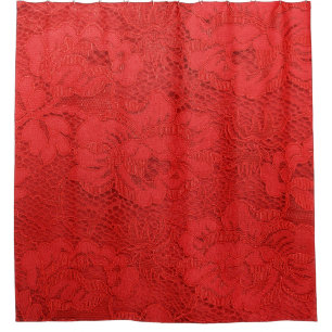 Elegante rote Spitzen, nahtlose Textur Duschvorhang