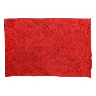Elegante rote Spitzen, nahtlose Textur Kissenbezug