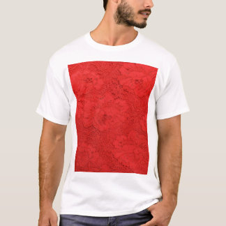 Elegante rote Spitzen, nahtlose Textur T-Shirt