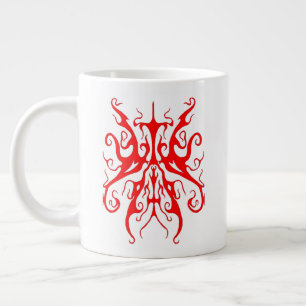 Elegante Rote Stammesmaske Abstractes Design Jumbo-Tasse