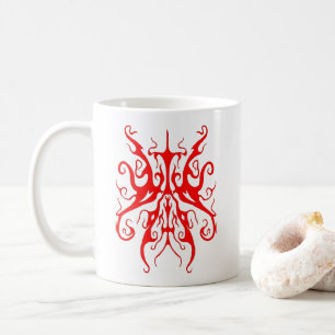 Elegante Rote Stammesmaske Abstractes Design Kaffeetasse