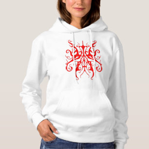 Elegante rote Stammesmaske abstraktes Design Hoodie