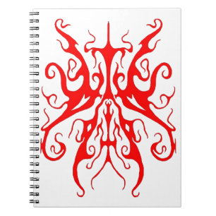 Elegante rote Stammesmaske abstraktes Design Notizblock