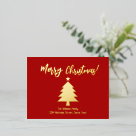 Elegante Rote und Goldene Foil Frische Pasta mache Folien Feiertagspostkarte