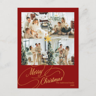 Elegante rote und goldene Frohe Weihnachten Famili
