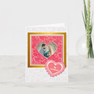 Elegante rote und rosa florale Herzen Valentinstag Einladung