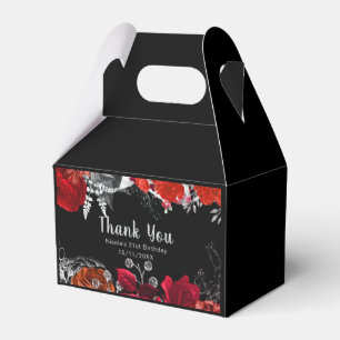 Elegante rote und silberne Blumen zum Geburtstag Geschenkschachtel