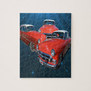Elegante rote und weiße Autos, Puzzle