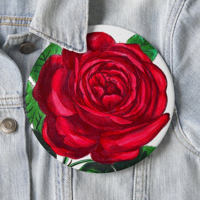 Elegante Rote Vintage Rose Blume Button (Beispiel)