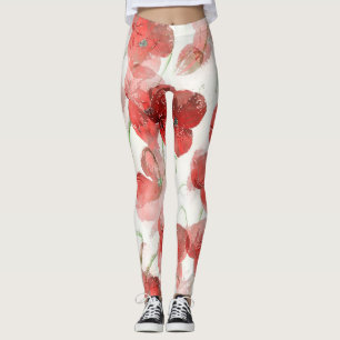 Elegante Rote Wasserfarben - Bilder Leggings