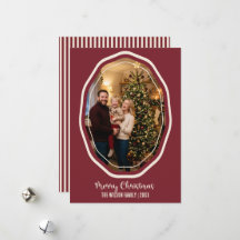 Elegante rote Weihnachts-Familienfoto modern und i