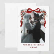 Elegante rote Weihnachts-Fotokarten mit Letterpres
