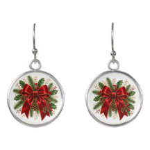 Elegante rote Weihnachts-Schleife mit Stechpalme u