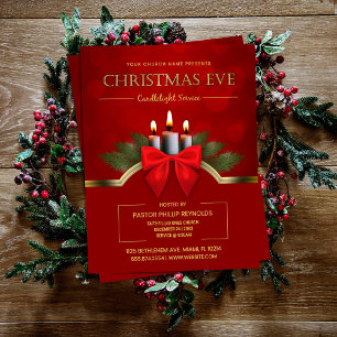 Elegante rote Weihnachtskerzenlichtkirche am Heili Flyer