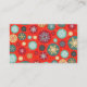 Elegante rote Weihnachtsschneeflocke-Retro Muster Visitenkarte (Vorderseite)