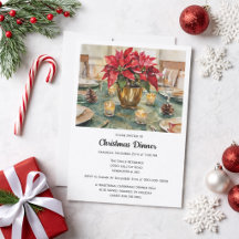 Elegante rote Weihnachtsstern-Weihnachtsdinner