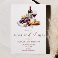Elegante Rote Weine und Käse Geburtstagsparty