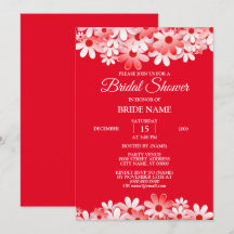 Elegante rote weiße Blumen-Brautparty