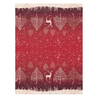 Elegante rote Winterlandschaft Natur Tischdecke