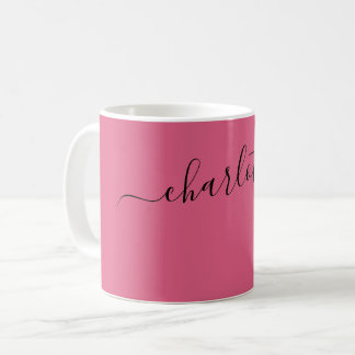 Elegante Rötefarbe Moderne Name Personalisiert Kaffeetasse