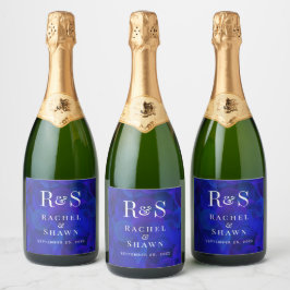 Elegante Royal Blue Chic Moderne Monogram Wedding
