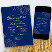 Elegante Royal Blue Gold Sketch