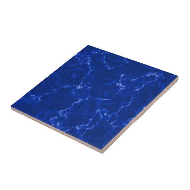 Elegante Royal Blue Marble mit weißen Venen Fliese (Seite)