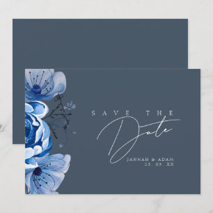 Elegante Royal Blue Opulence Rose Hochzeit Save The Date