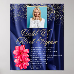 Elegante Royal Blue Velvet Floral Beerdigung Gedic Poster