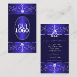 Elegante Royal Blue Verziert Ornaments mit Logo Ch Visitenkarte