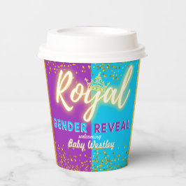 Elegante Royal Gender Reveal Lila & blau Pappbecher