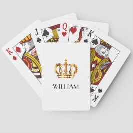 Elegante Royal Gold Crown Name White Spielkarten