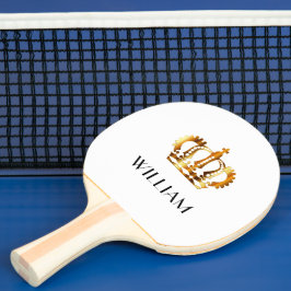 Elegante Royal Gold Crown Name White Tischtennis Schläger