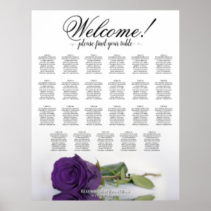 Elegante Royal Lila Rose 23 Tabelle Seating Chart Poster