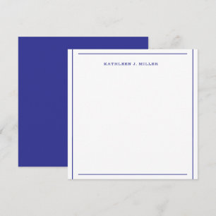Elegante Royalblaue Rand-Notizkarte Mitteilungskarte