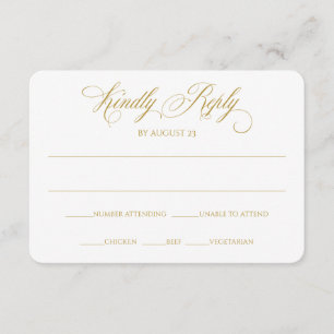 Elegante RSVP-Antwortkarte   Charlene (Gold) Einladung