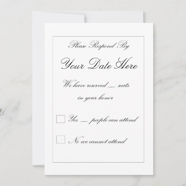 Elegante RSVP-Karte (Vorderseite)
