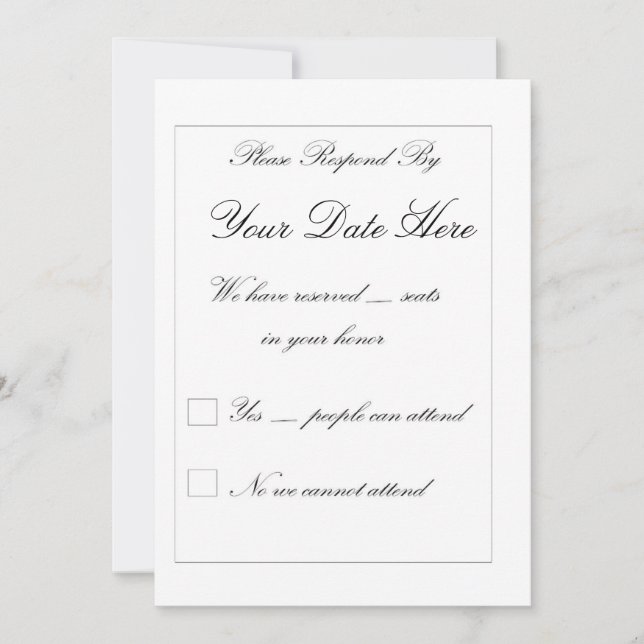 Elegante RSVP-Karte (Vorderseite)