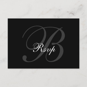 Elegante RSVP-Karte für Hochzeiten in Schwarz-Grau RSVP Karte