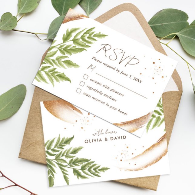 Elegante RSVP-Karte für moderne Grünanlagen und Ho RSVP Karte (Von Creator hochgeladen)