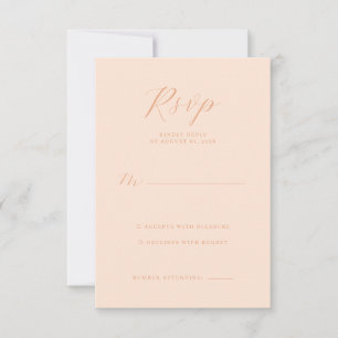 Elegante RSVP-Karte in Pfirsich RSVP Karte