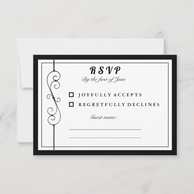 Elegante RSVP-Karte Save The Date (Vorderseite)