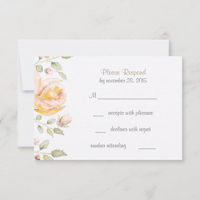 Elegante RSVP-Karten für Hochzeiten im Wasser RSVP Karte (Vorderseite)