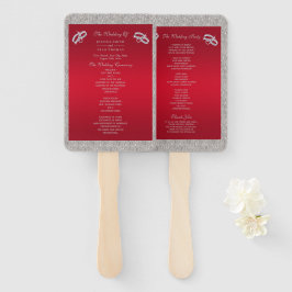 Elegante Ruby Red & Funkelnd Silver Rings Wedding Fächer