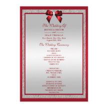 Elegante Ruby Red & Silver Glitzer Wedding