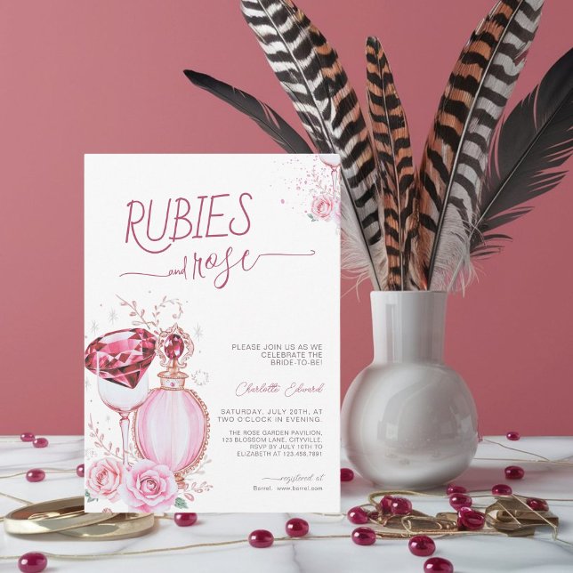 Elegante Ruby und Rose Bridal Dusche Einladung (Von Creator hochgeladen)
