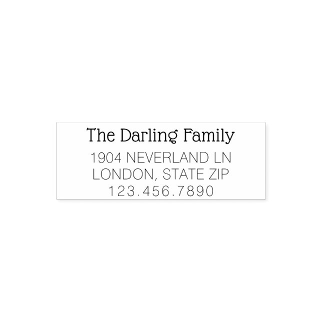 Elegante Rücksendeadresse | 4 Zeilen Familienname Permastempel (Design)
