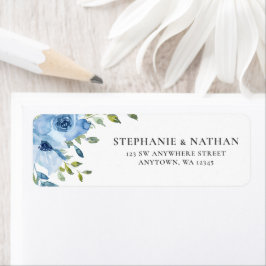 Elegante Rücksendeadresse Blaue Flora und Fauna