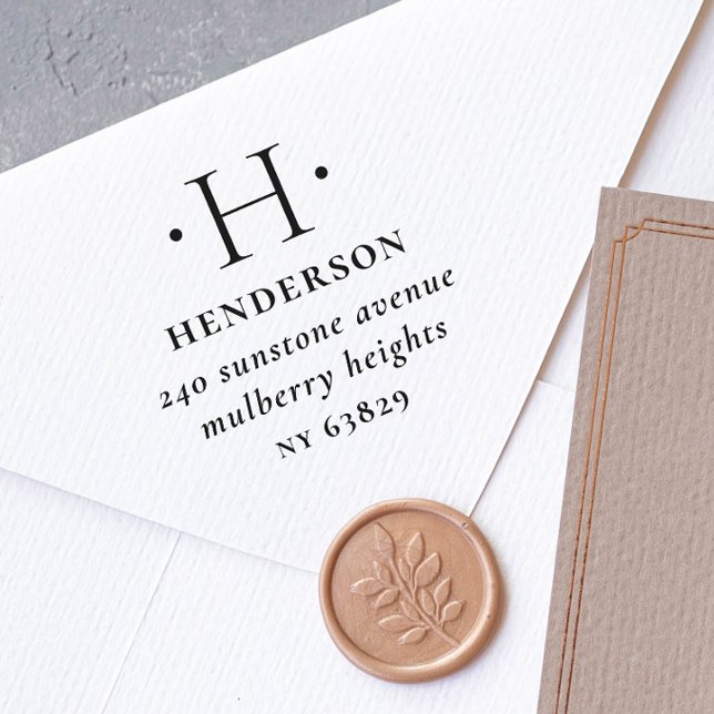 Elegante Rücksendeadresse der herkömmlichen Monogr Permastempel (Von Creator hochgeladen)